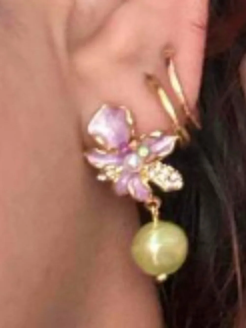 Multicolor Elegant Women's Faux Pearl Flower Earrings